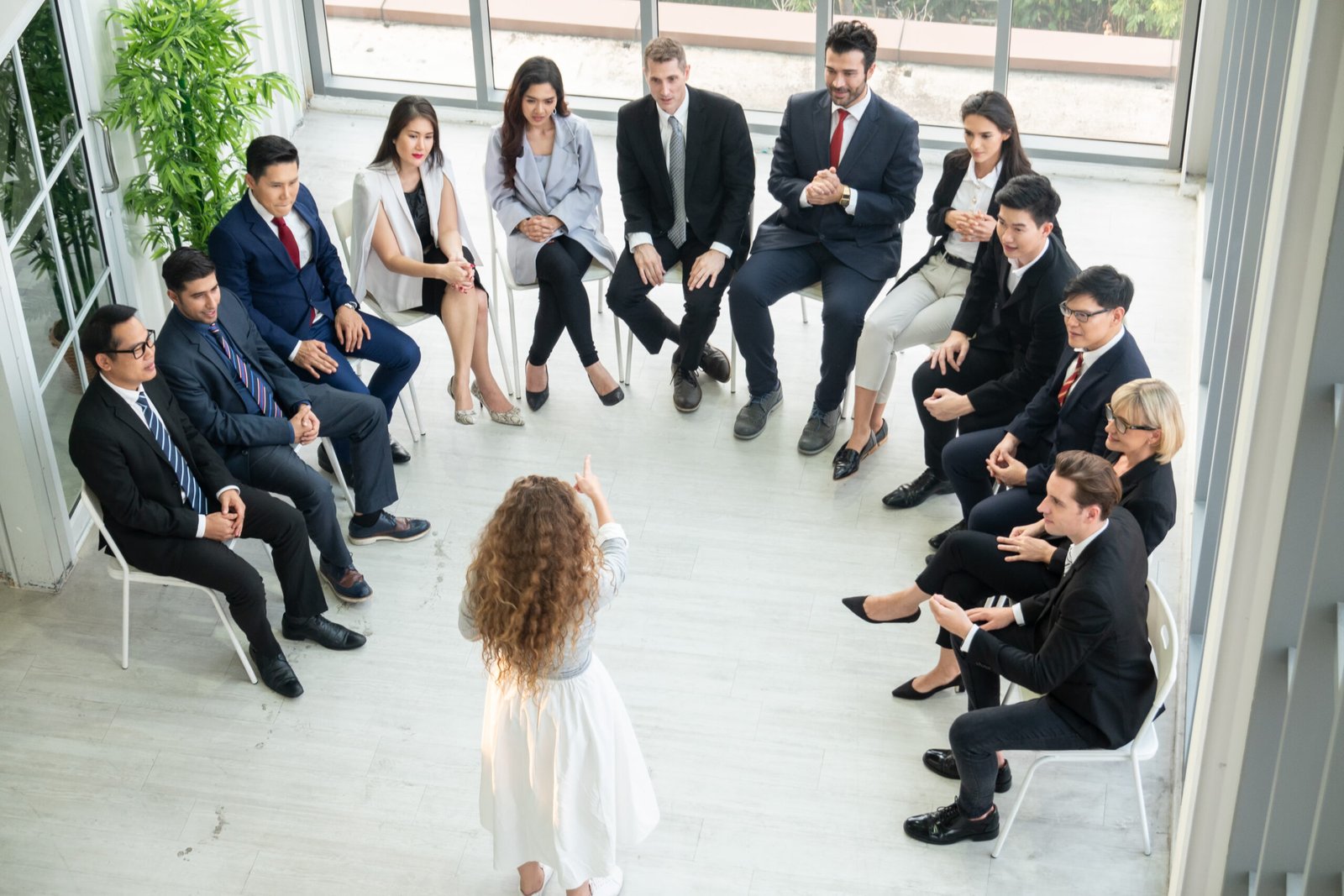 Shot of a group of businesspeople having a discussion in an office